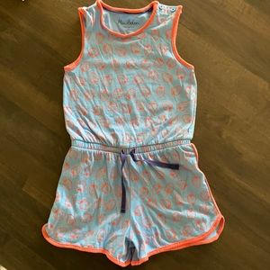 Mini Boden strawberry romper, size 7-8